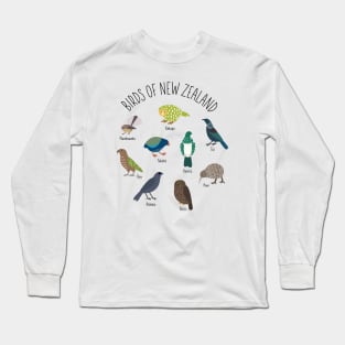 Birds Of New Zealand Long Sleeve T-Shirt